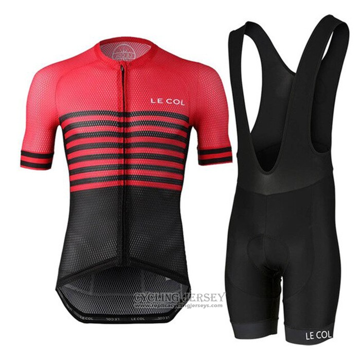 2021 Cycling Jersey Le Col Black Red Short Sleeve And Bib Short
